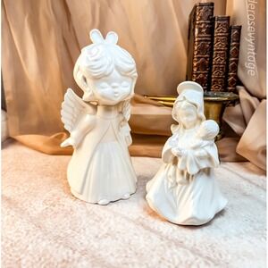 Madonna and‎ Child Porcelain Statue with Angel